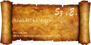 Szalóki Edit névjegykártya